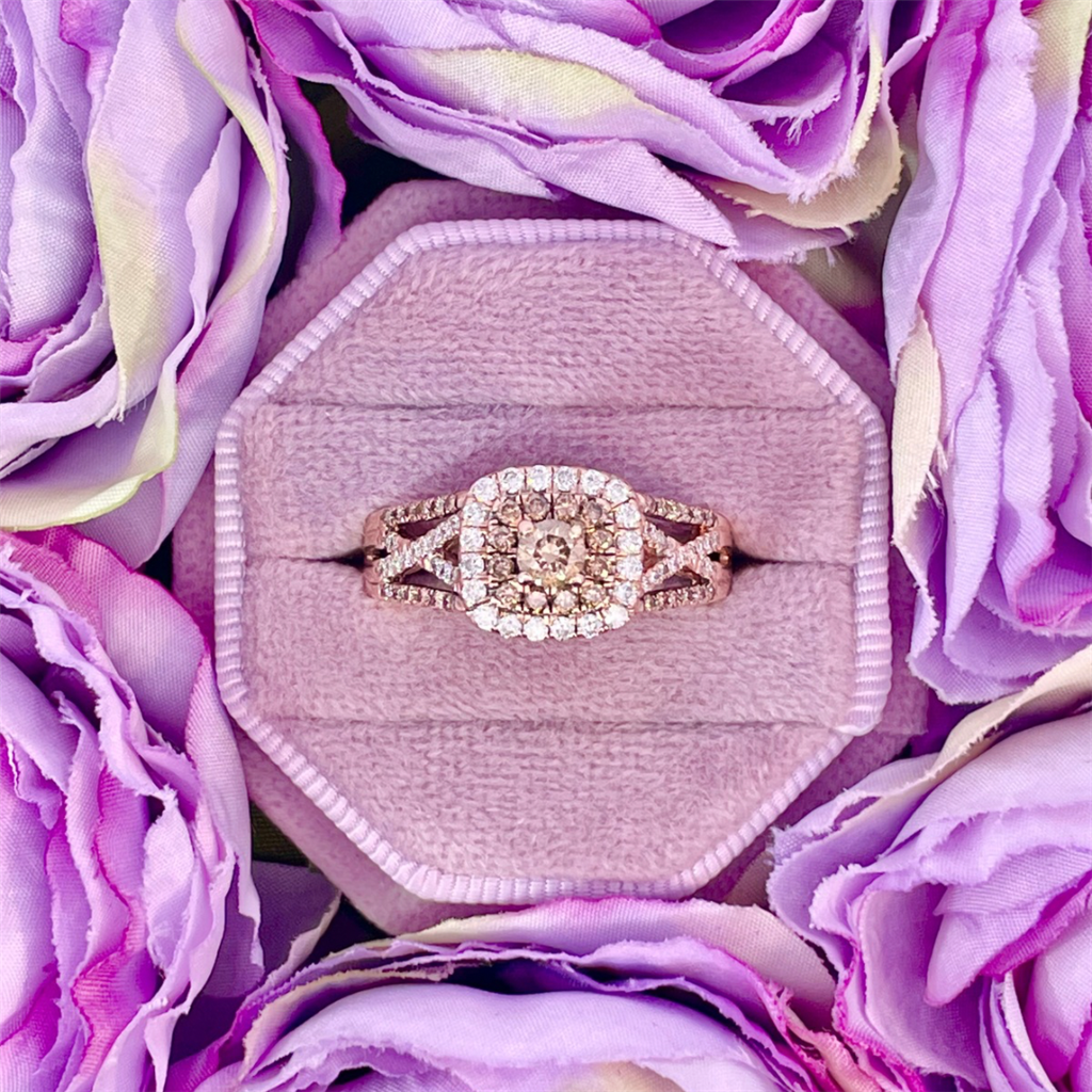 Estate-10K Rose Gold Diamond Ring