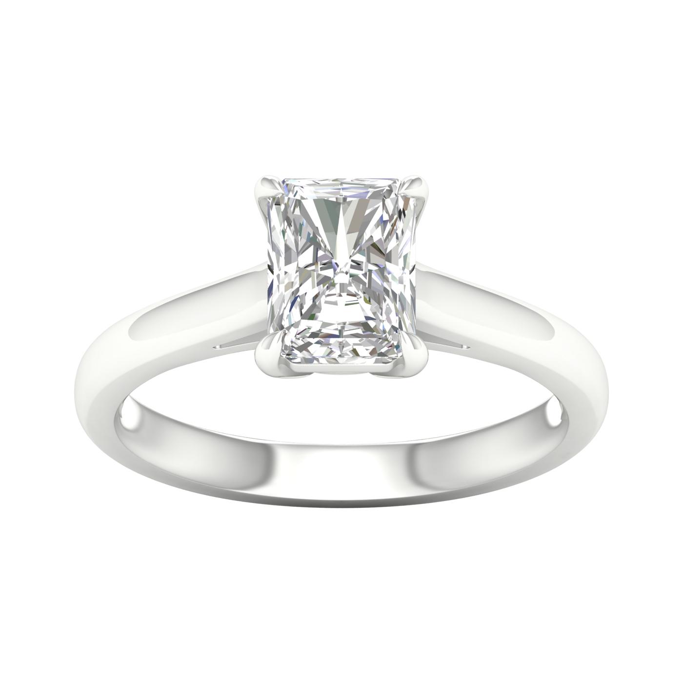 Revelation 14K White Gold Lab Created Diamond Engagement Ring