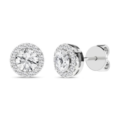 Revelation Lab Created Diamond Halo Stud Earrings