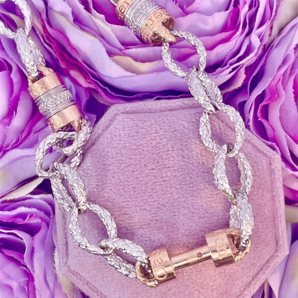 Estate- Caerleon Sterling Silver and 14k Yellow Gold Charm Enhancer Necklace