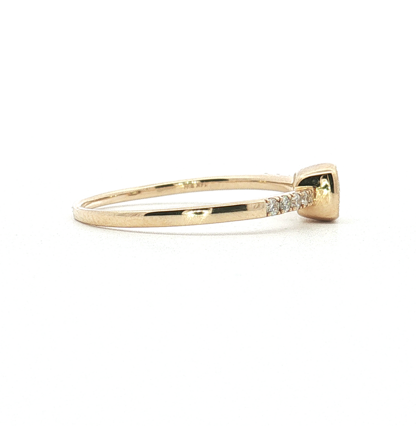 14K White Gold Peridot and Diamond Ring