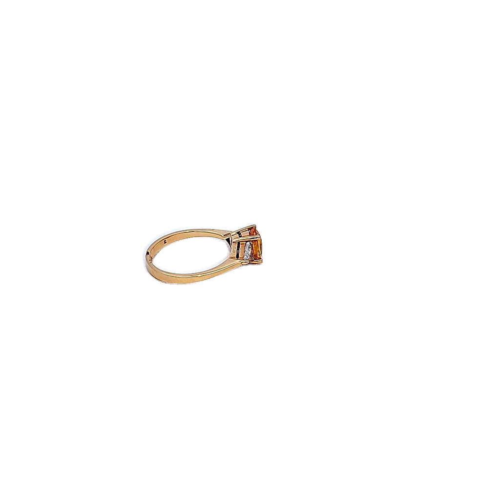 18k Yellow Gold Yellow Sapphire and Diamond Ring
