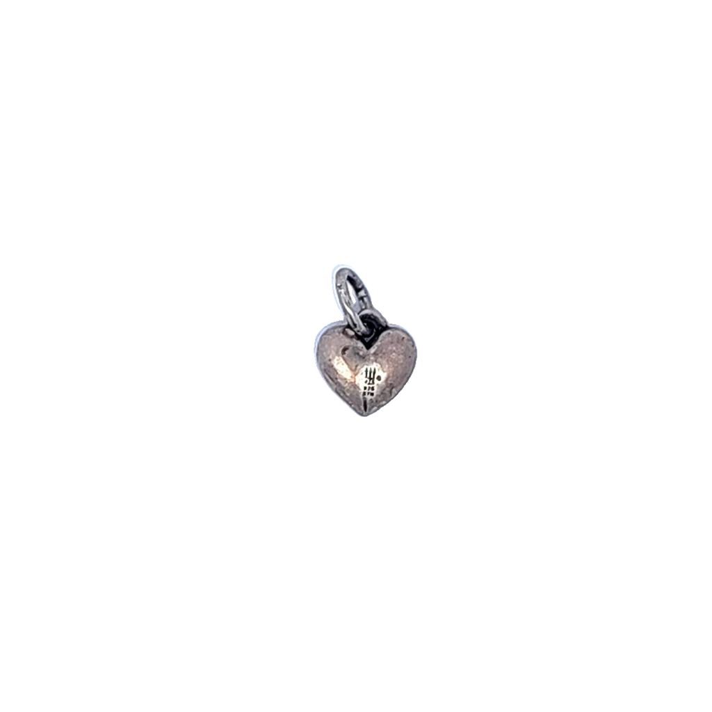 Estate-925 james avery small heart charm with small pink stone