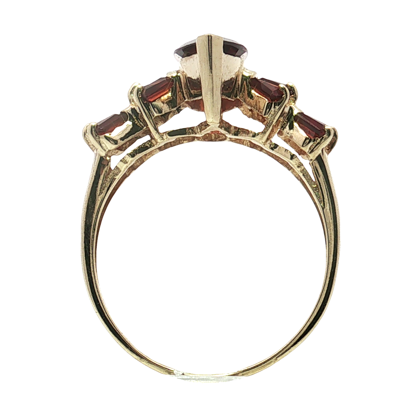 Estate 10K Yellow Gold Garnet Ring