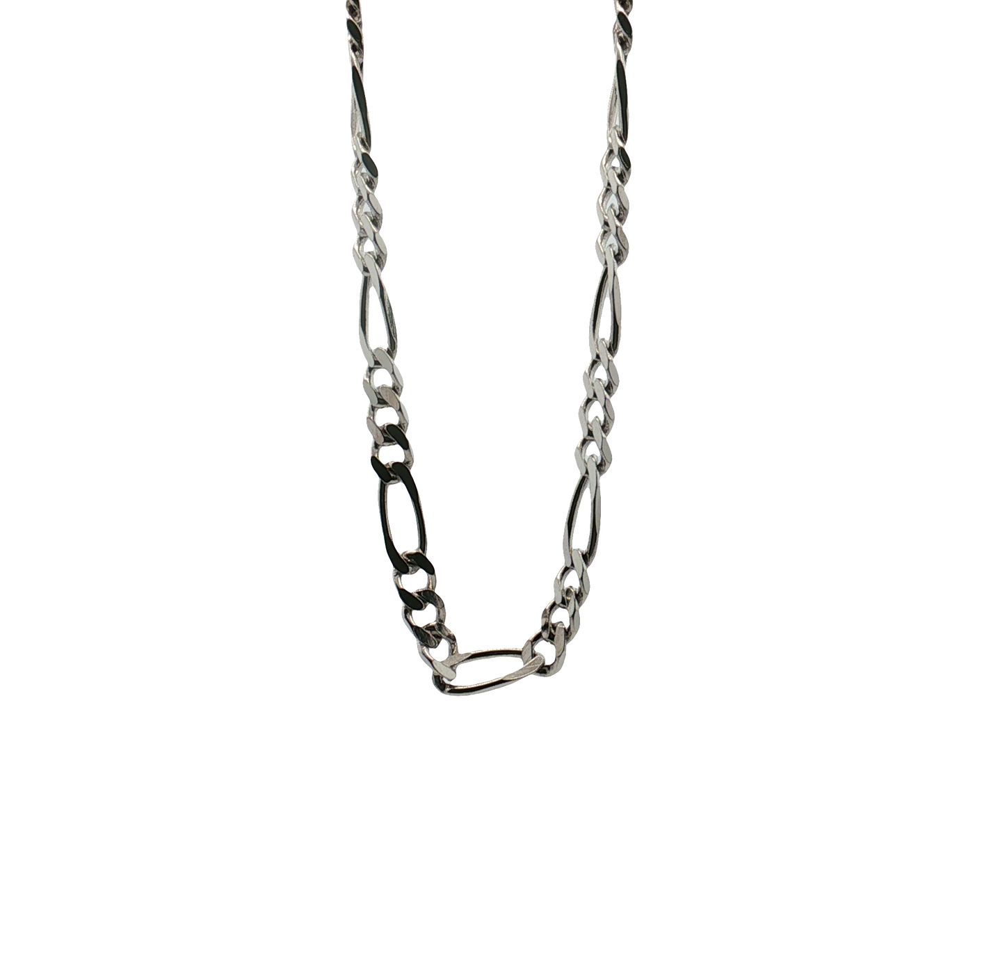 Kelly Waters-Rhodium FInished Sterling Silver 5mm Figaro Bracelet