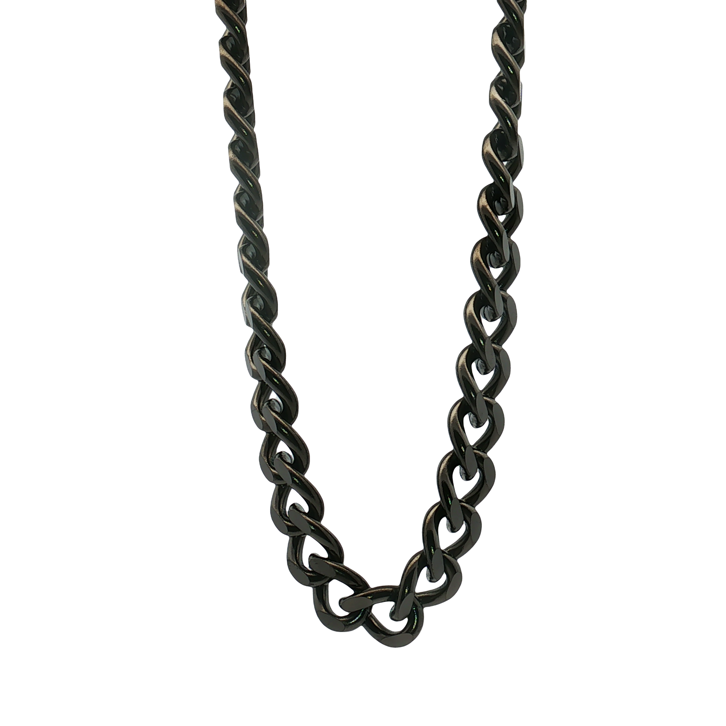 Kelly Waters-Stainless Steel Gun Metal IP Plated 7.5mm Curb Bracelet