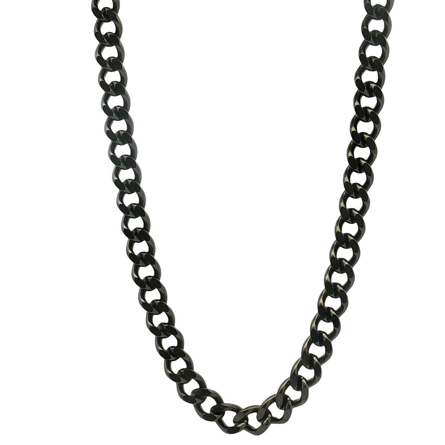 Kelly Waters-Stainless Steel Gun Metal IP Plated 7.5mm Curb Chain 22"