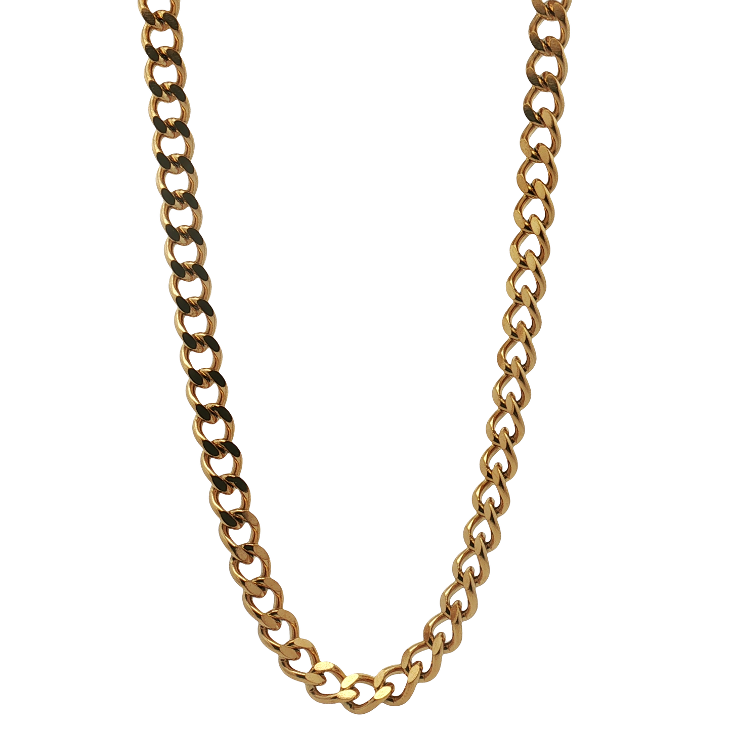 Kelly Waters-Stainless Steel Gold IP Plated 7.5mm Curb Chain 24"