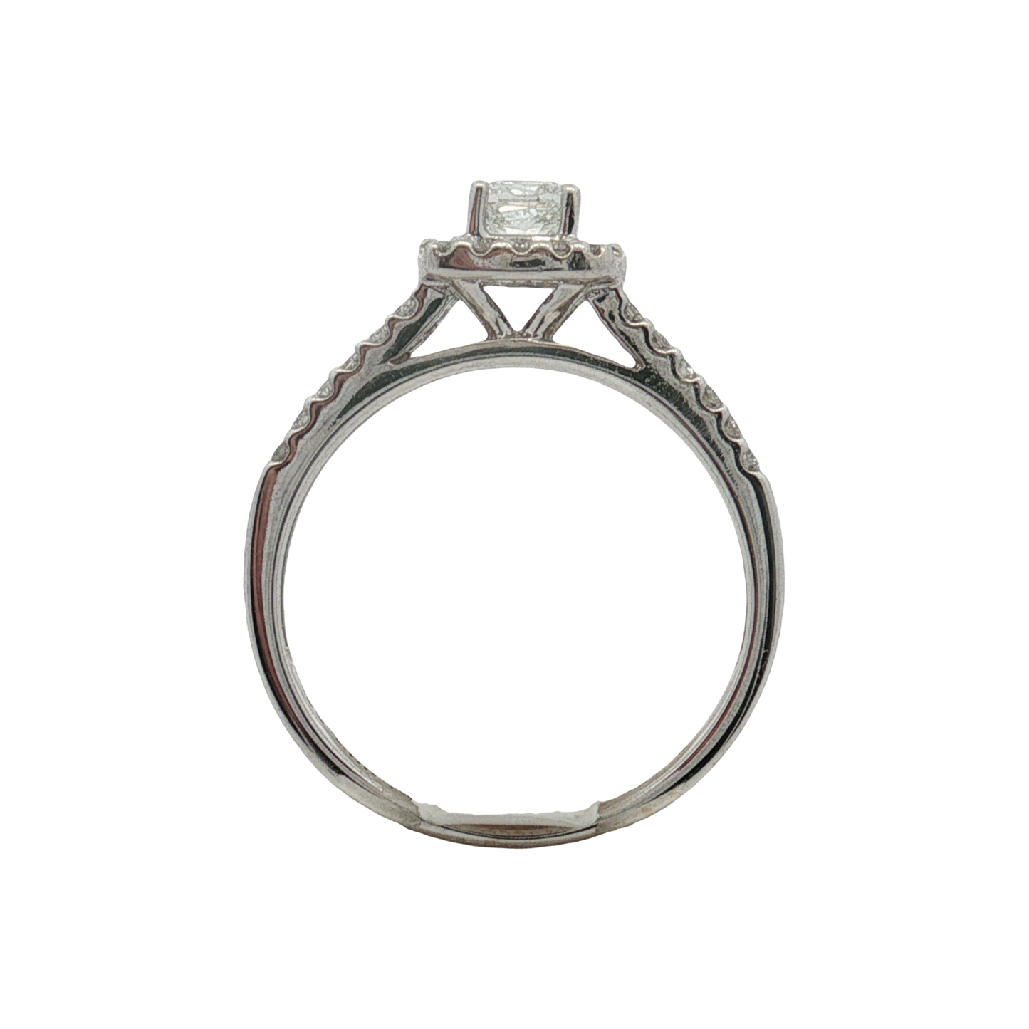 Estate- 14K White Gold Princess Cut Diamond Engagement Ring