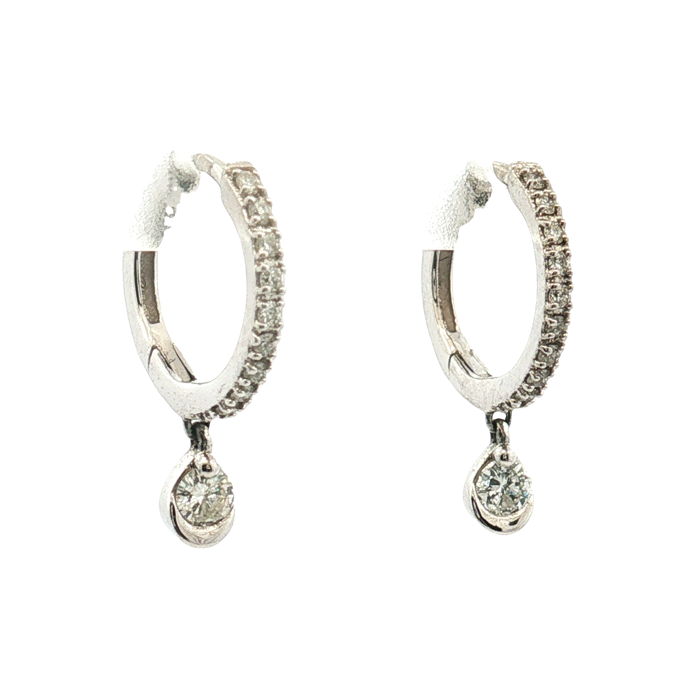 14K White Gold Diamond Earrings