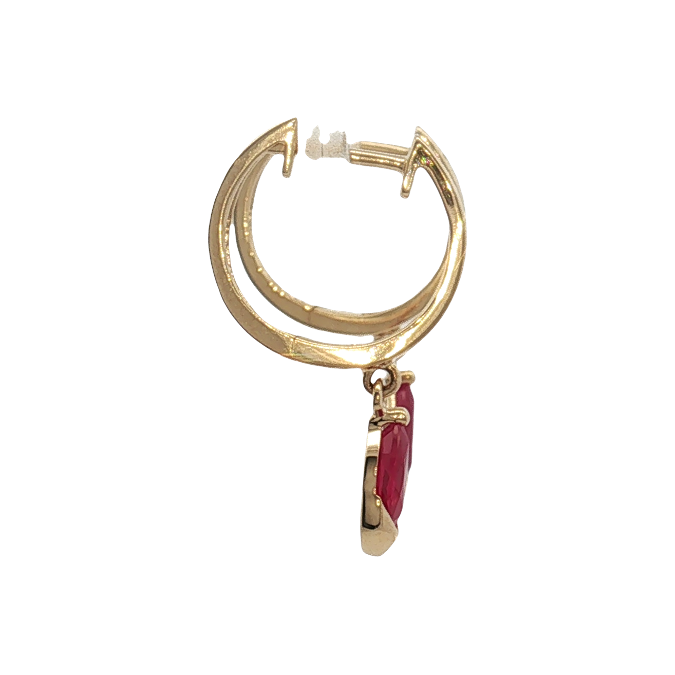 14K Yellow Gold Ruby and Diamond Earrings