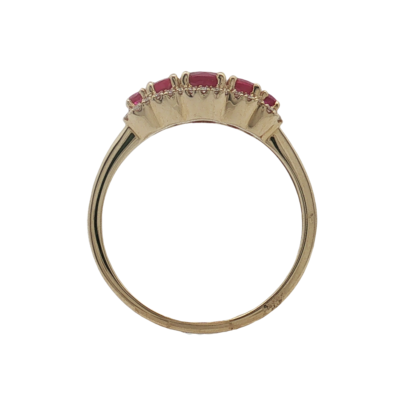 14K Yellow Gold Ruby and Diamond Ring