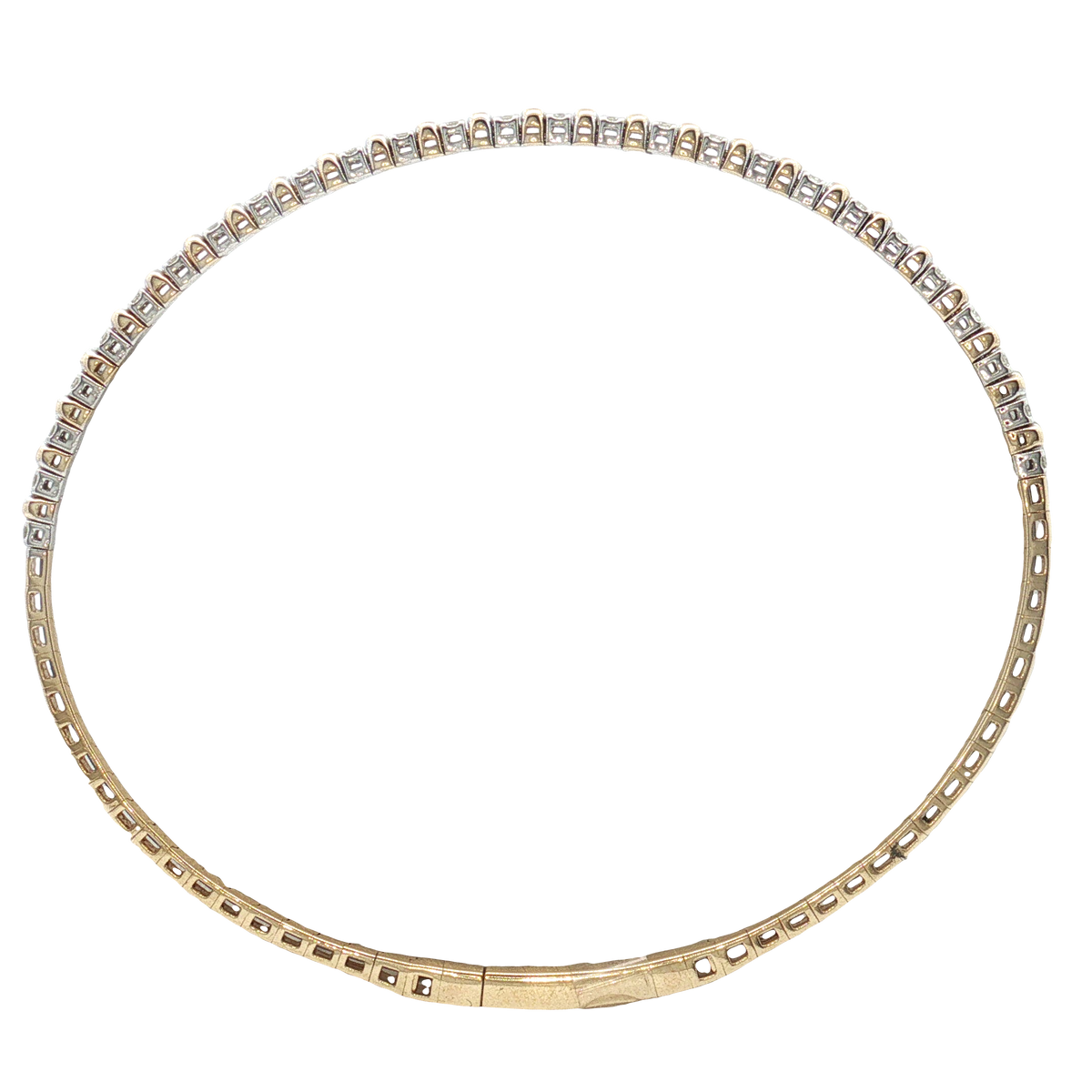 14K Yellow Gold Diamond Bangle