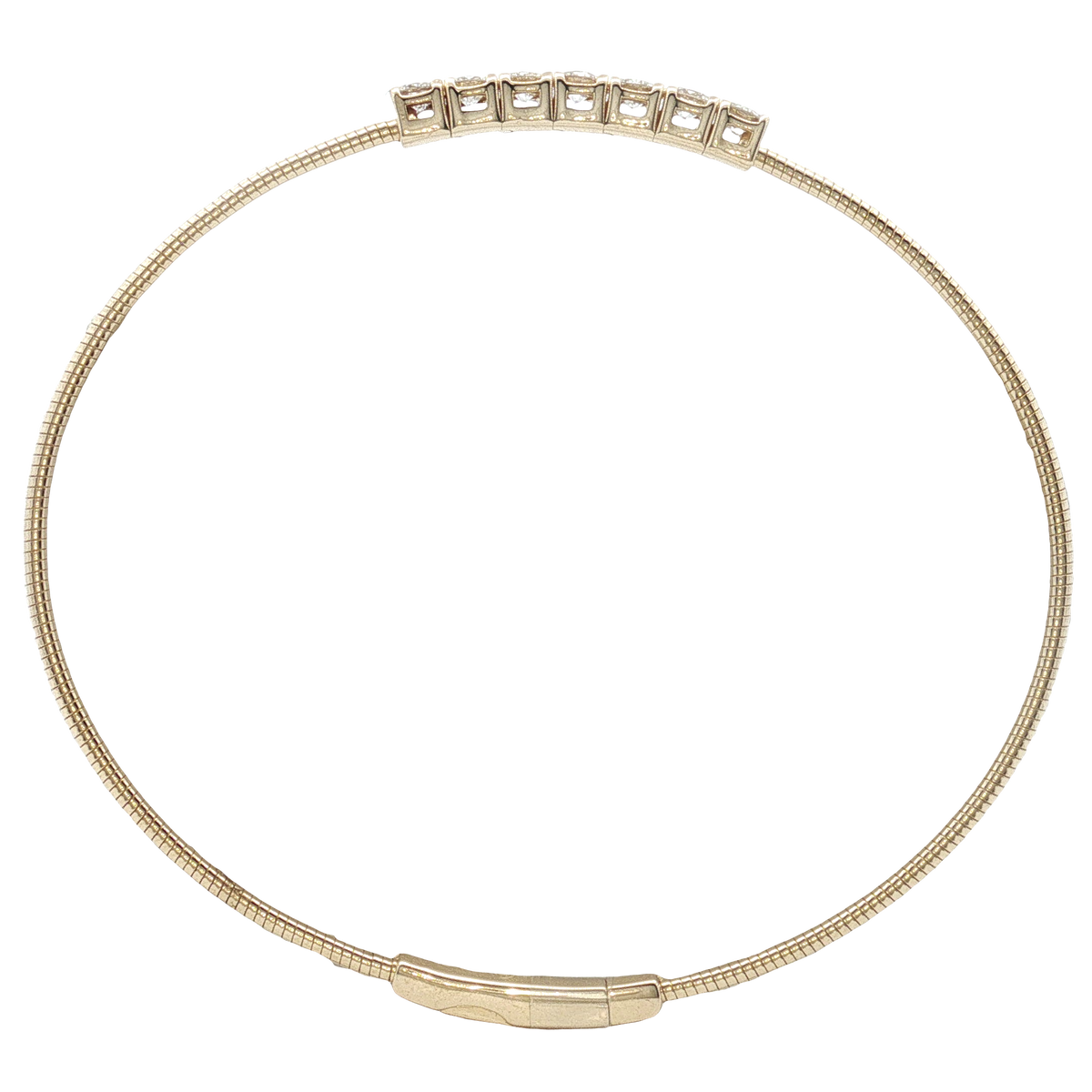14K Yellow Gold and Diamond Bangle