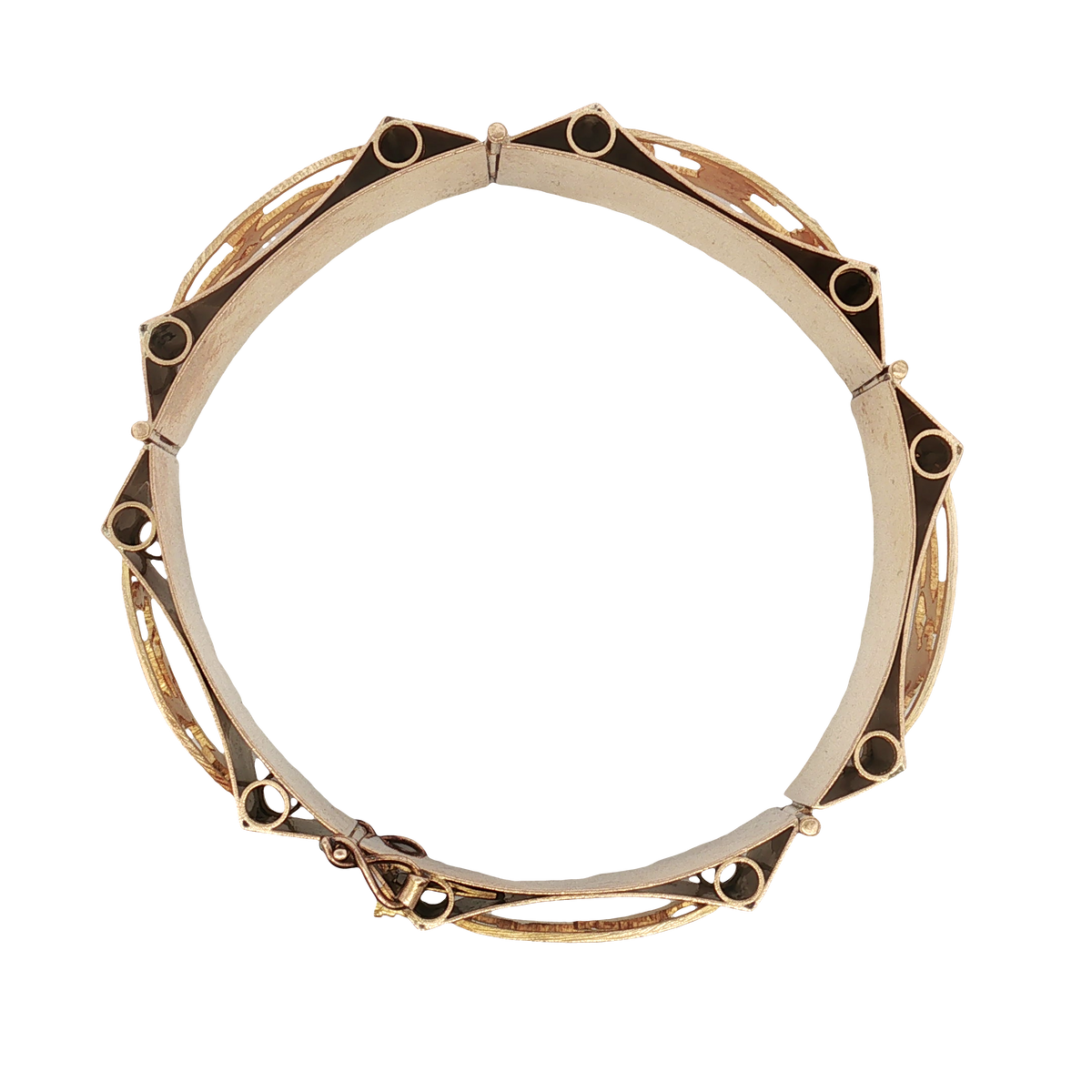 Estate- 14K Yellow Gold Vintage Story Panel Bracelet