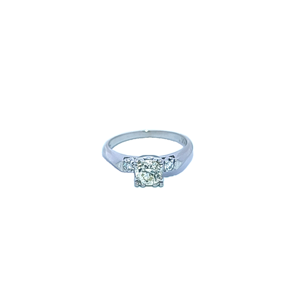 Estate-14K White Gold Diamond Engagement Ring