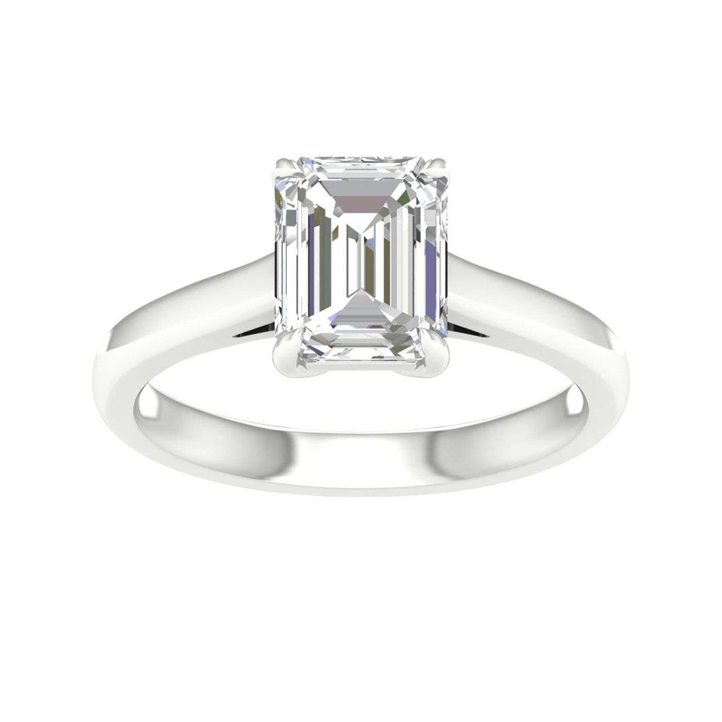 Revelation 14K White Gold Lab Created Diamond Engagement Ring