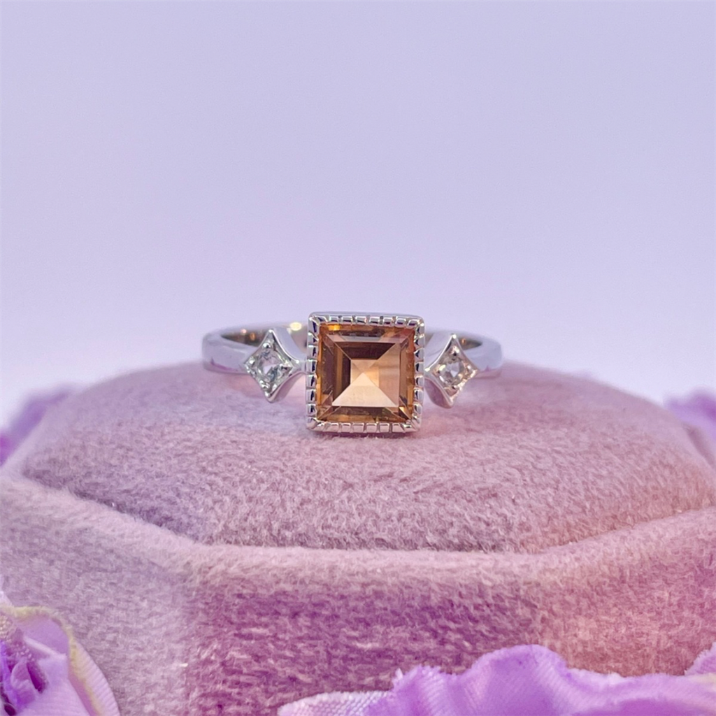 Benjamin Cohen- Sterling Silver Citrine and White Topaz Ring