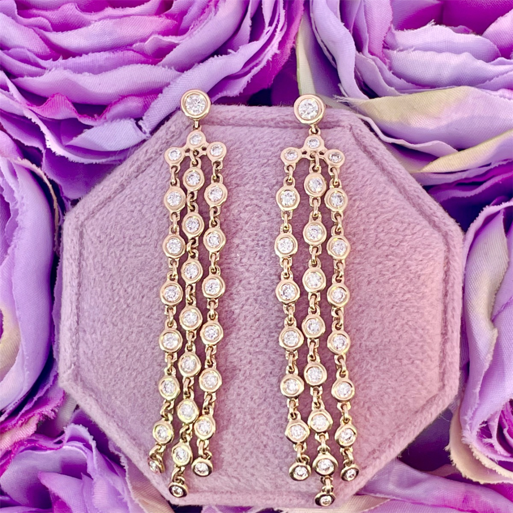 14K Yellow Gold Diamond Earrings