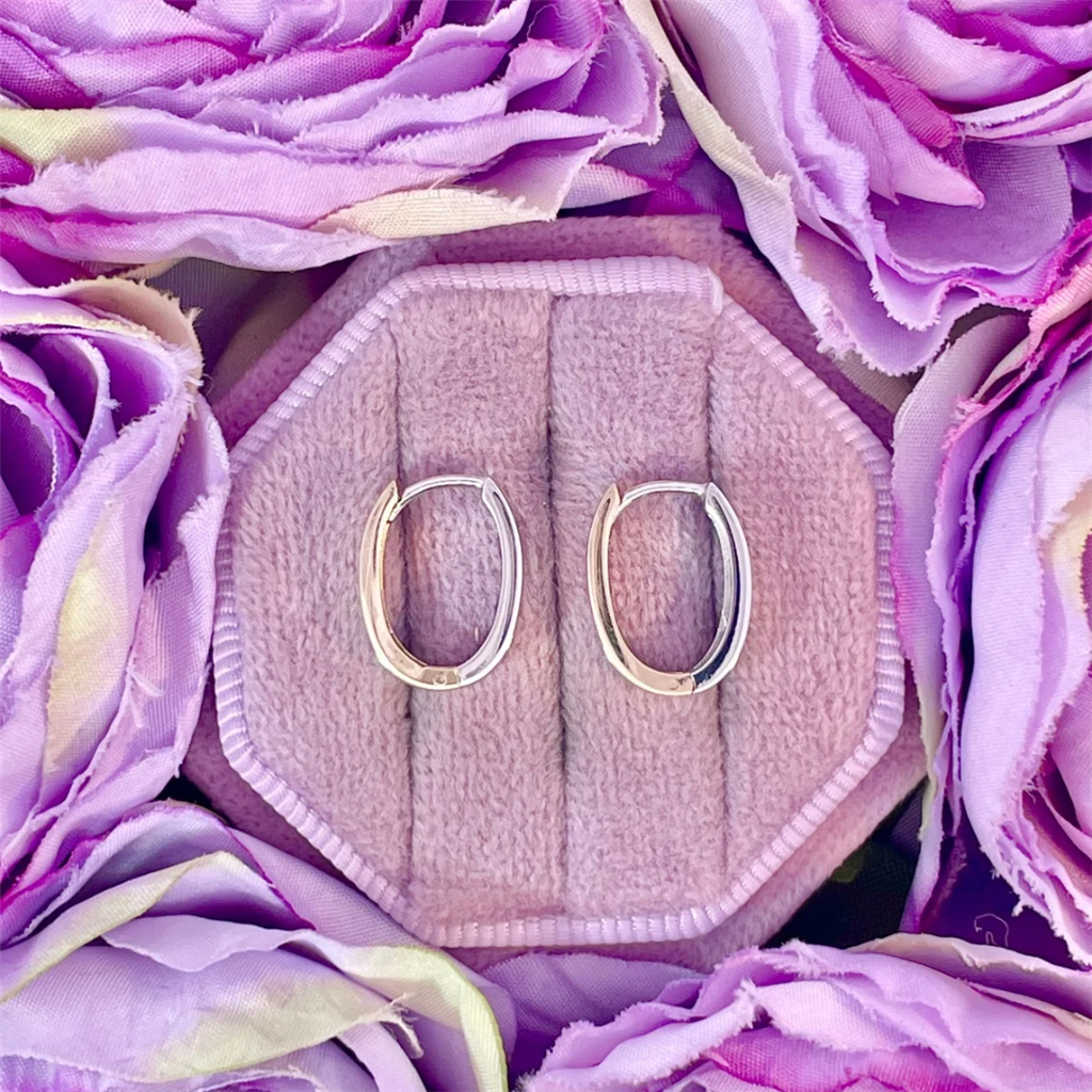 14K Reversible Oval Hoop Earrings