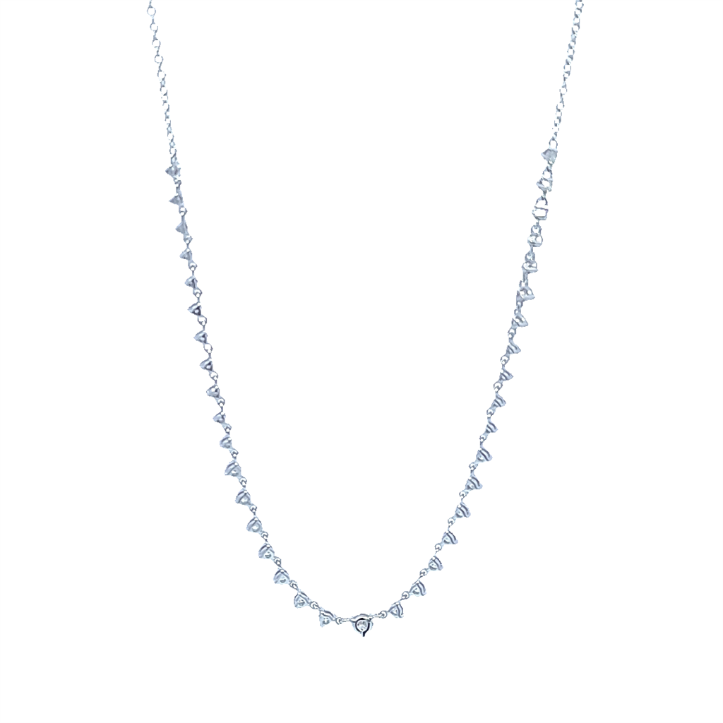 14K White Gold Diamond Necklace