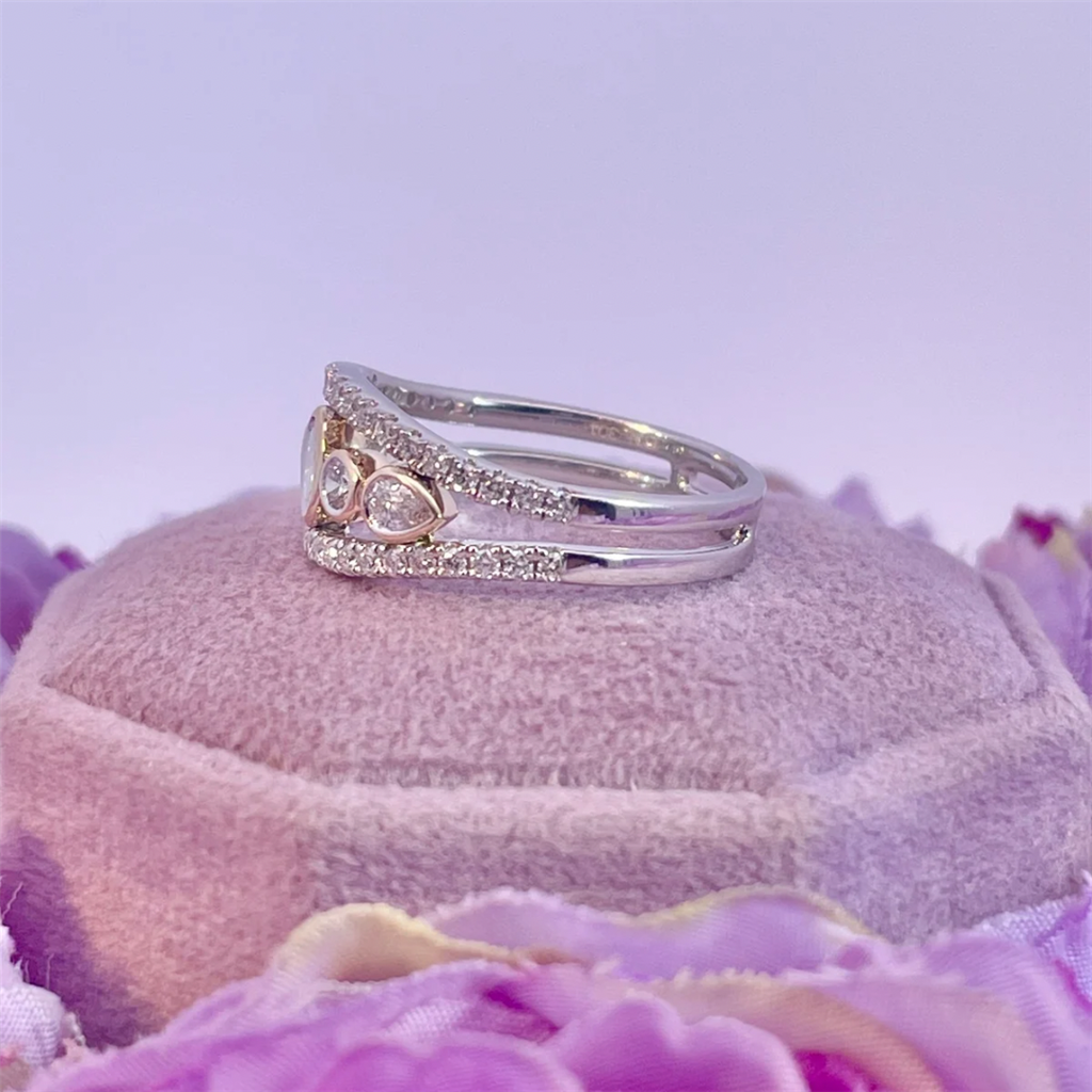 14K Two Tone Diamond Ring