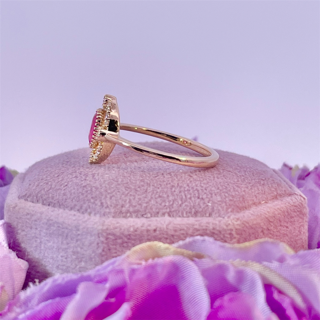 14K Yellow Gold Ruby and Diamond Ring