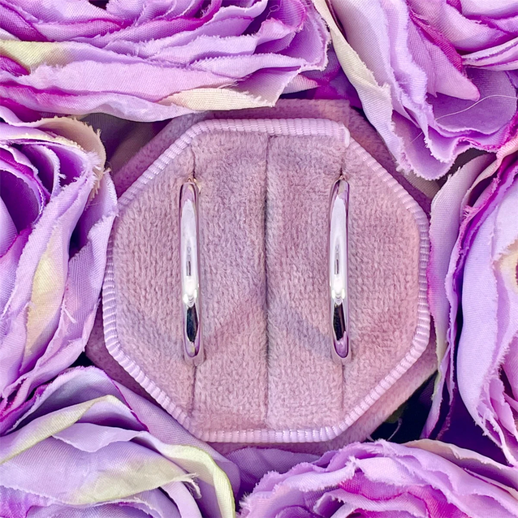 14K Reversible Medium Size Hoop Earrings