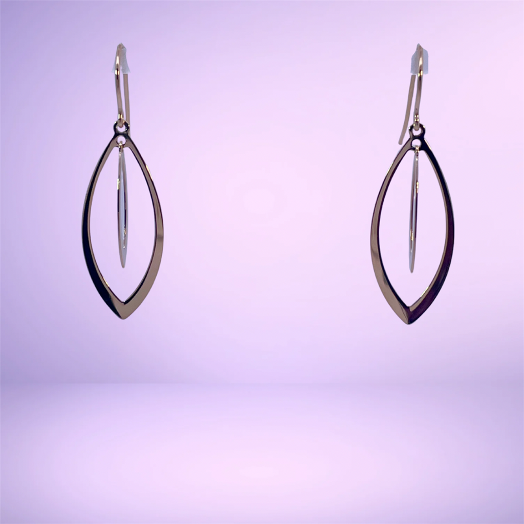 14K Yellow Gold Double Drop Eurowire Earrings