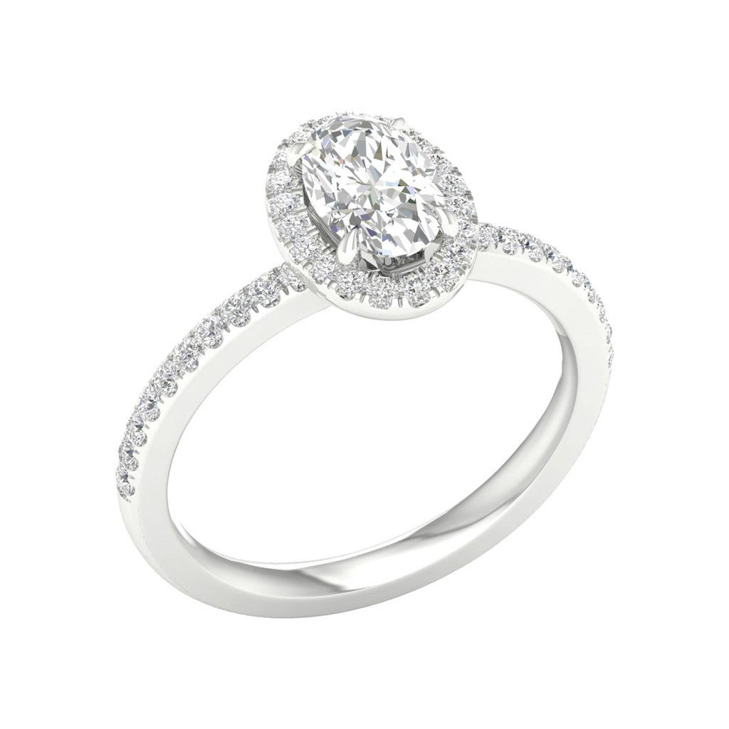 Revelation 14K White Gold Lab Created Diamond Engagement Ring