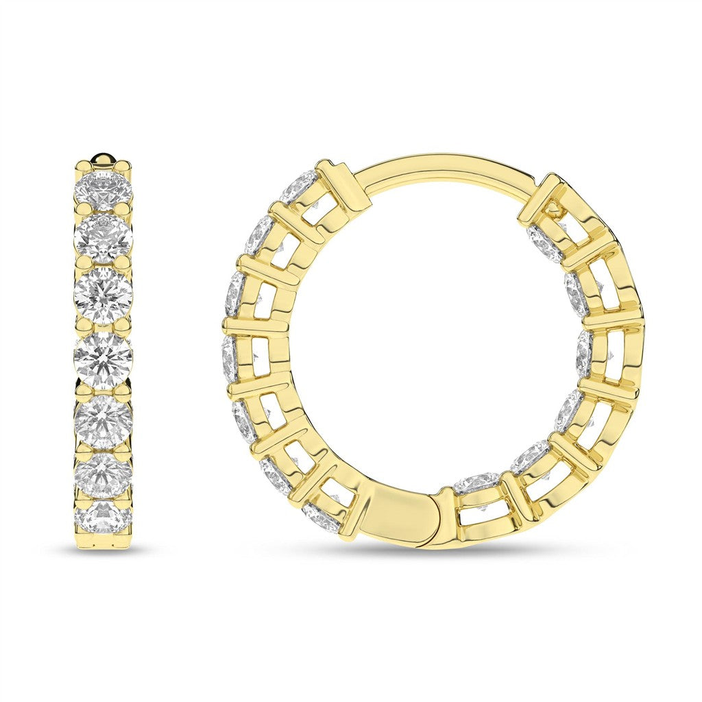 Revelation 14K Yellow Gold Lab Grown Diamond Hoop Earrings