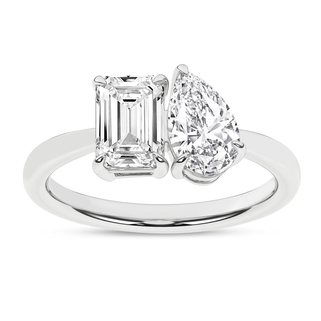 Revelation 14K White Gold Lab Created Diamond Engagement Ring