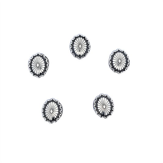 Estate-Five Sterling Silver button covers.