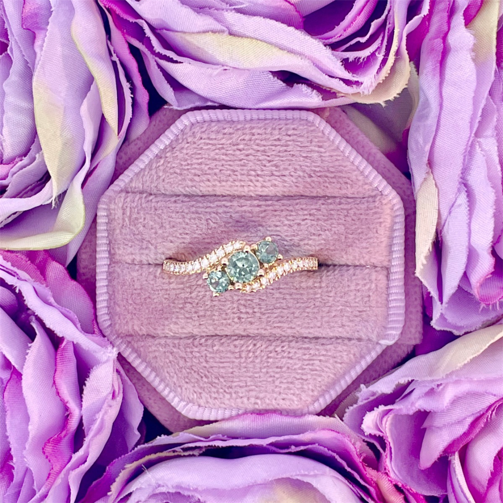 10K Yellow Gold Sapphire and Diamond Ring