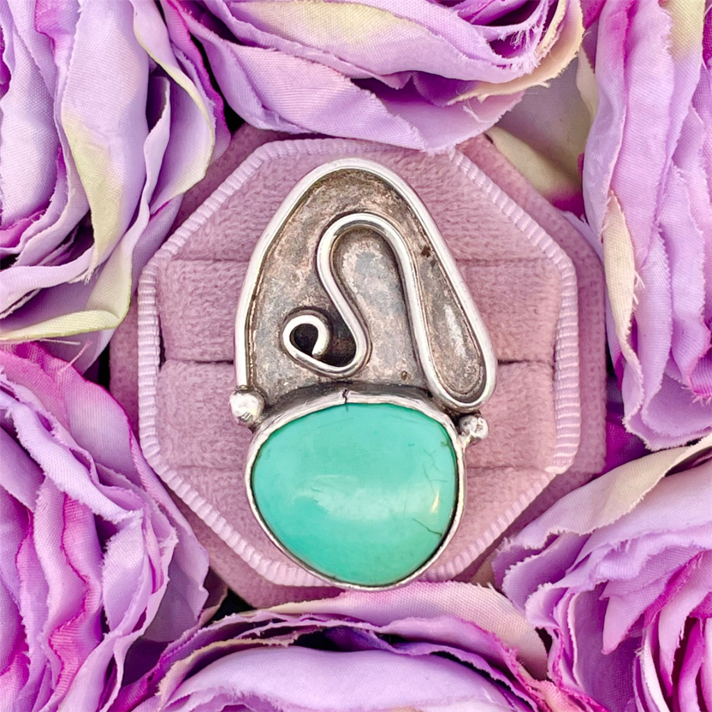 Estate- Sterling Silver and Turquoise Ring