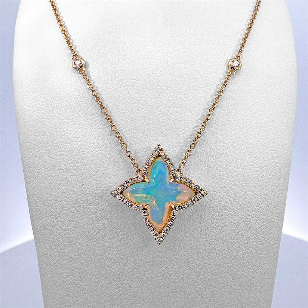 Lady's Yellow 14 Karat Opal Necklace