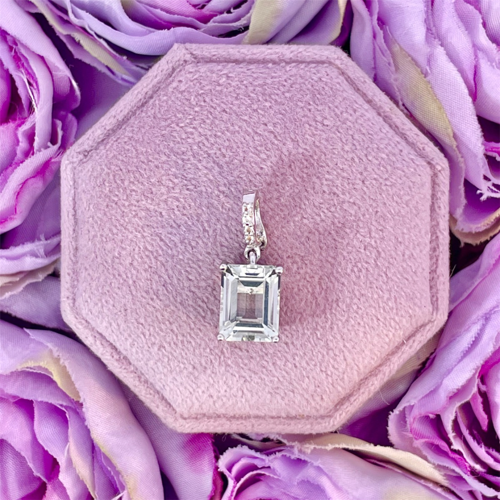 Benjamin Cohen- Sterling Silver Green Garnet and White Topaz Pendant