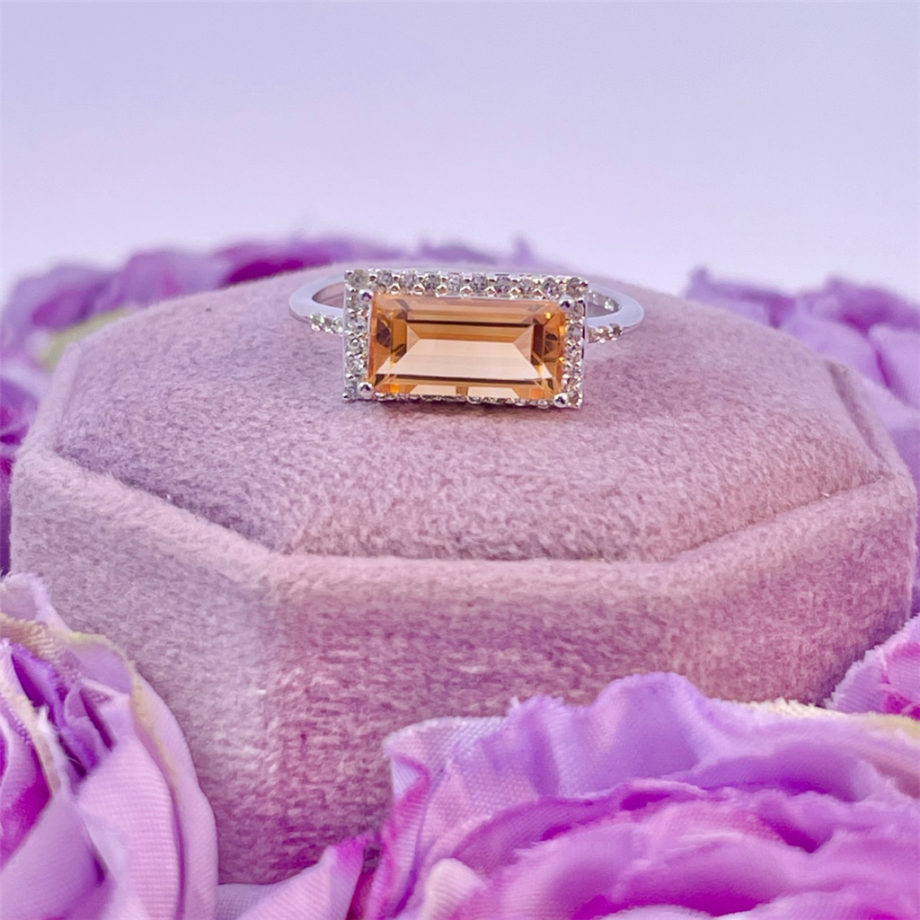 Benjamin Cohen- Sterling Silver Citrine and White Topaz Ring