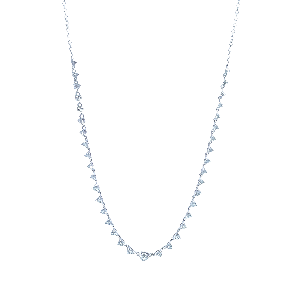 14K White Gold Diamond Necklace