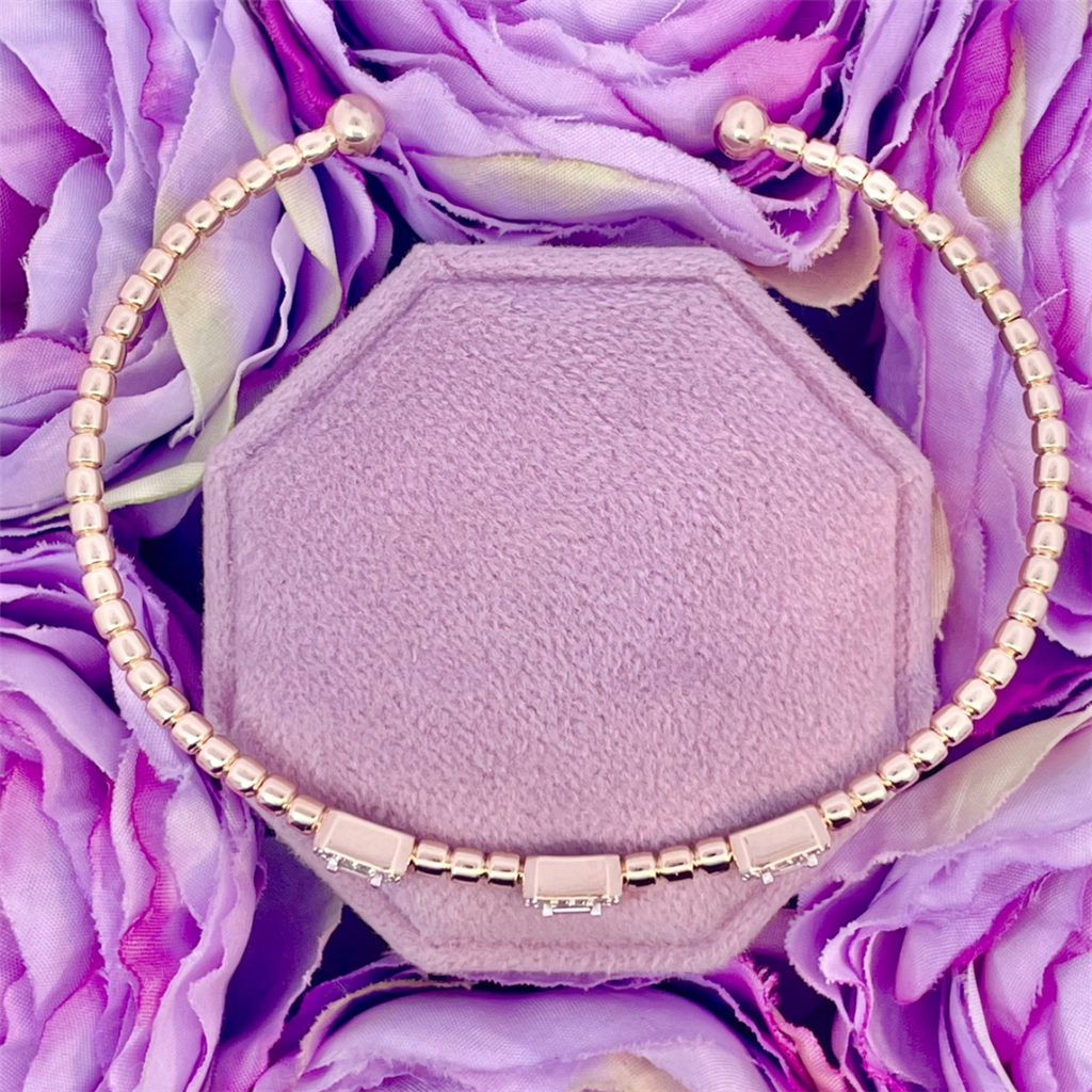 10K Yellow Gold Diamond Open Bangle Bracelet