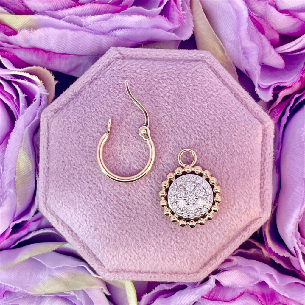 14K Yellow and Platinum Gold Diamond Dangle Earrings