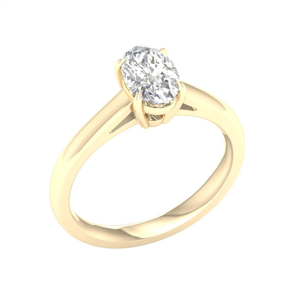 Revelation 14K Yellow Gold Lab Created Diamond Engagement Ring