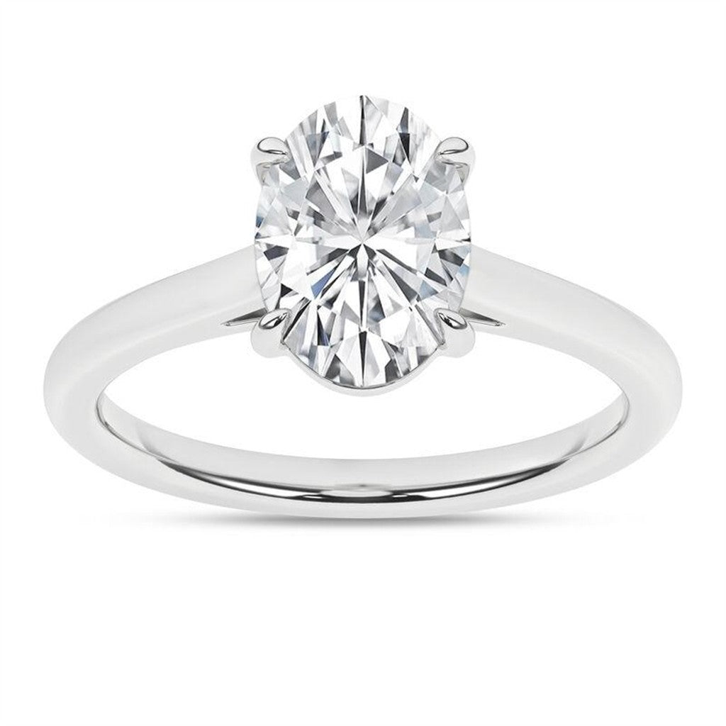 Revelation 14K White Gold Lab Created Diamond Engagement Ring
