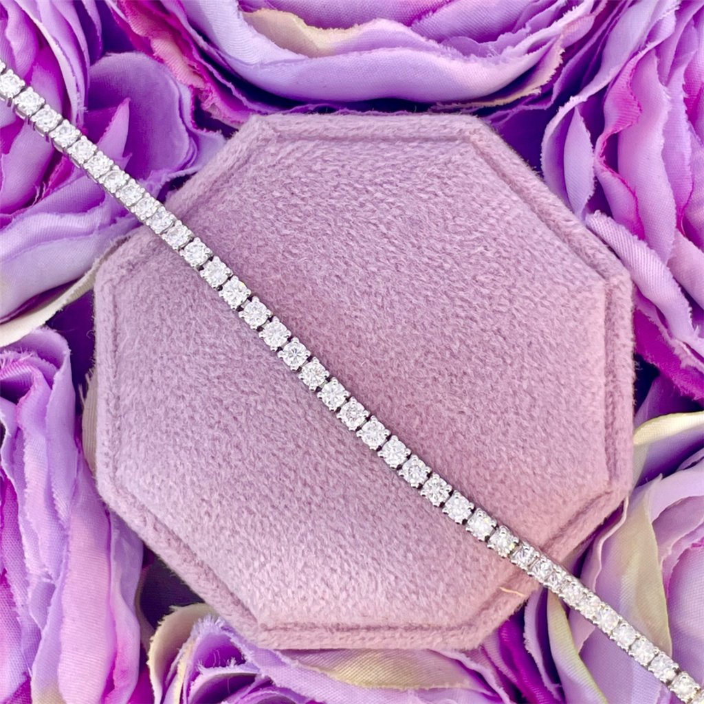 14k White Gold Natural Diamond Tennis Bracelet 3ct