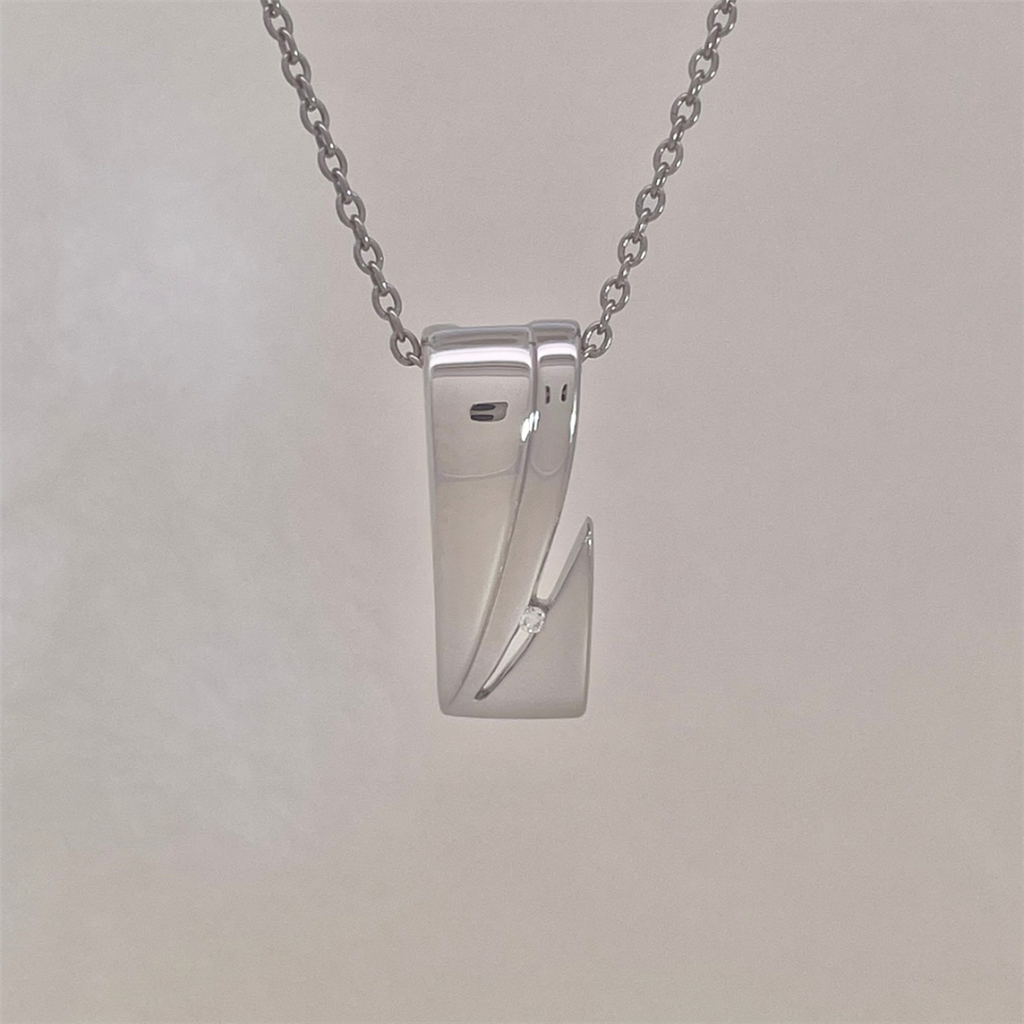 Sterling Silver and Diamond Pendant on adjustable Cable Chain
