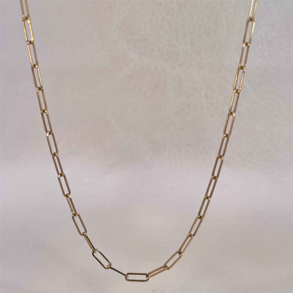 Estate- 14K Yellow Gold Paper Clip Chain