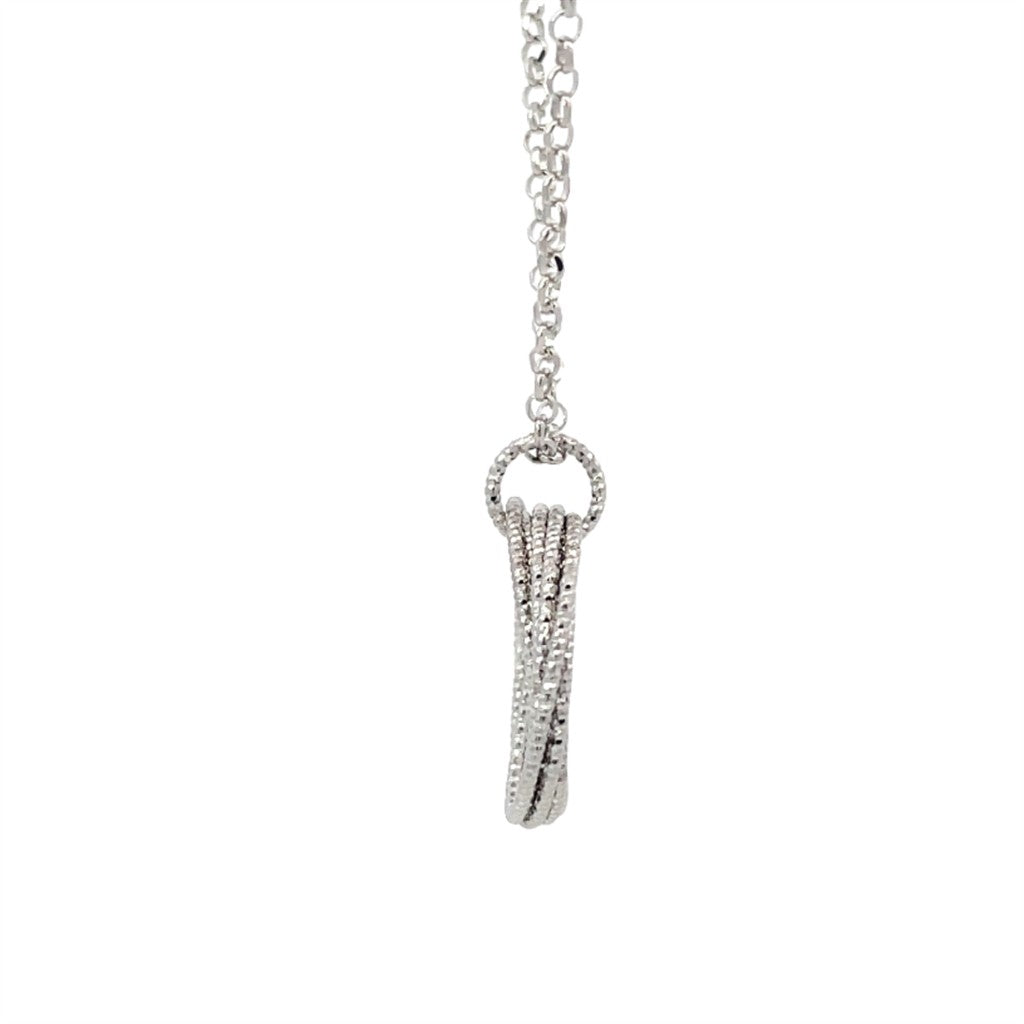 Sterling Silver Necklace with a Love Knot Design