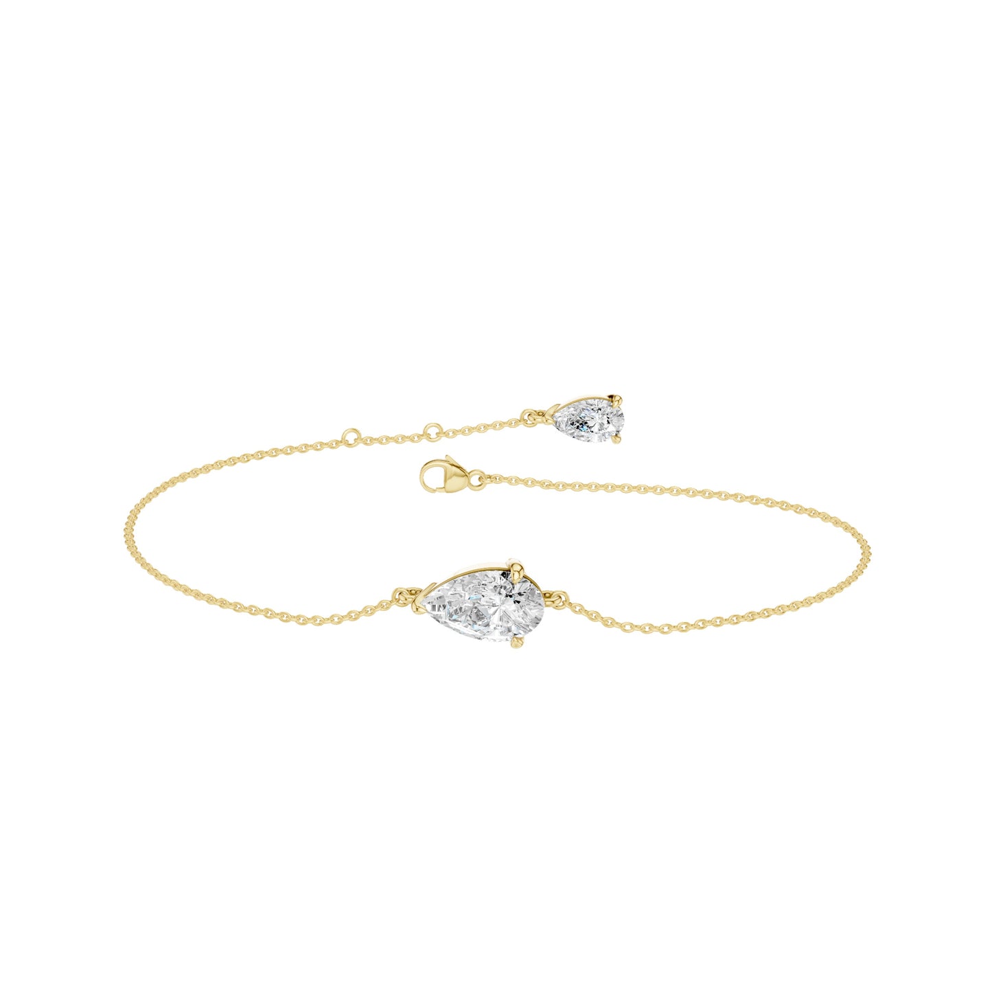 Revelation Lab Created Diamond 4-Prong Solitaire Bracelet(Pear)
