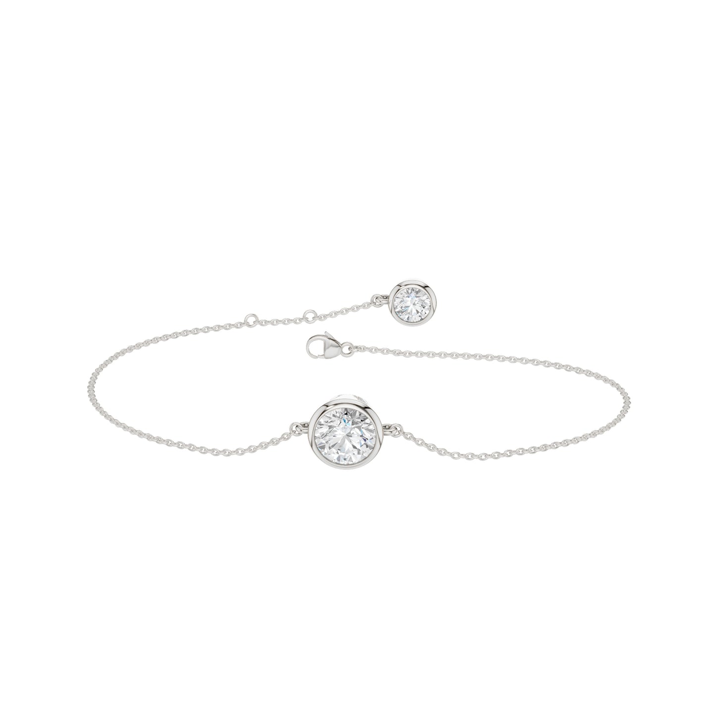 Revelation Lab Created Diamond Bezel-Set Solitaire Bracelet