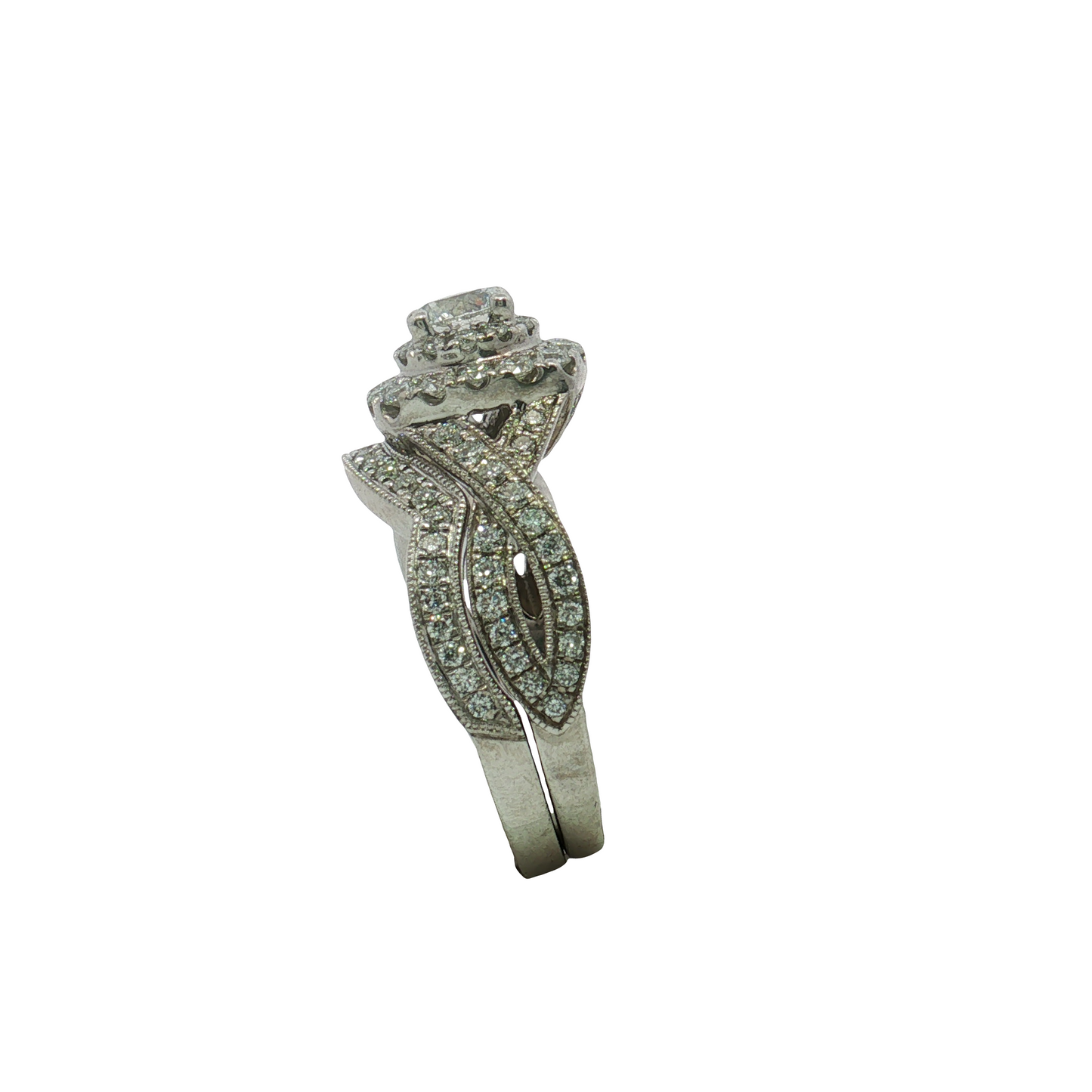Estate - 14K White Gold Diamond Wedding Set